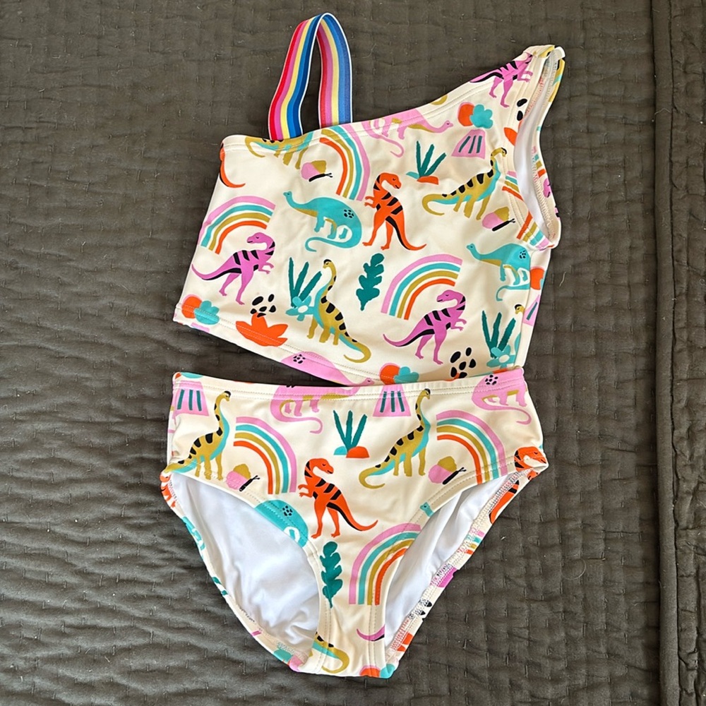 Girls 6-7 Hannah Anderson dinosaur print swimsuit